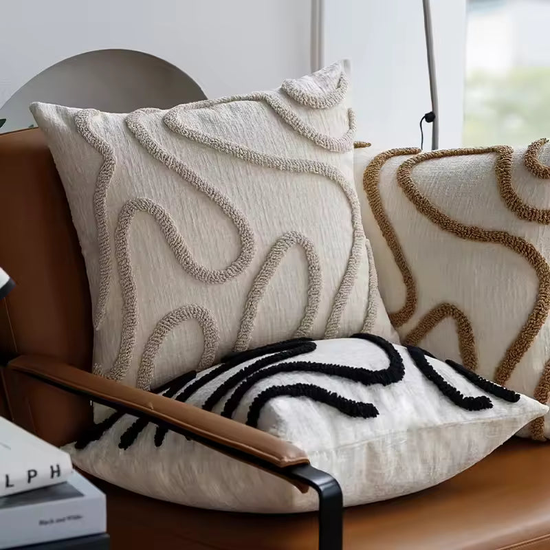 Coussin ligne abstrait