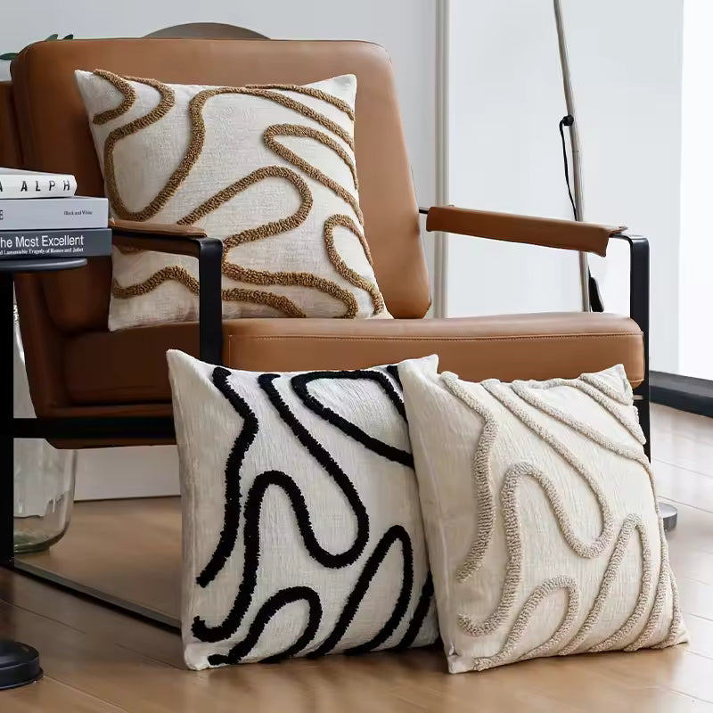 Coussin ligne abstrait