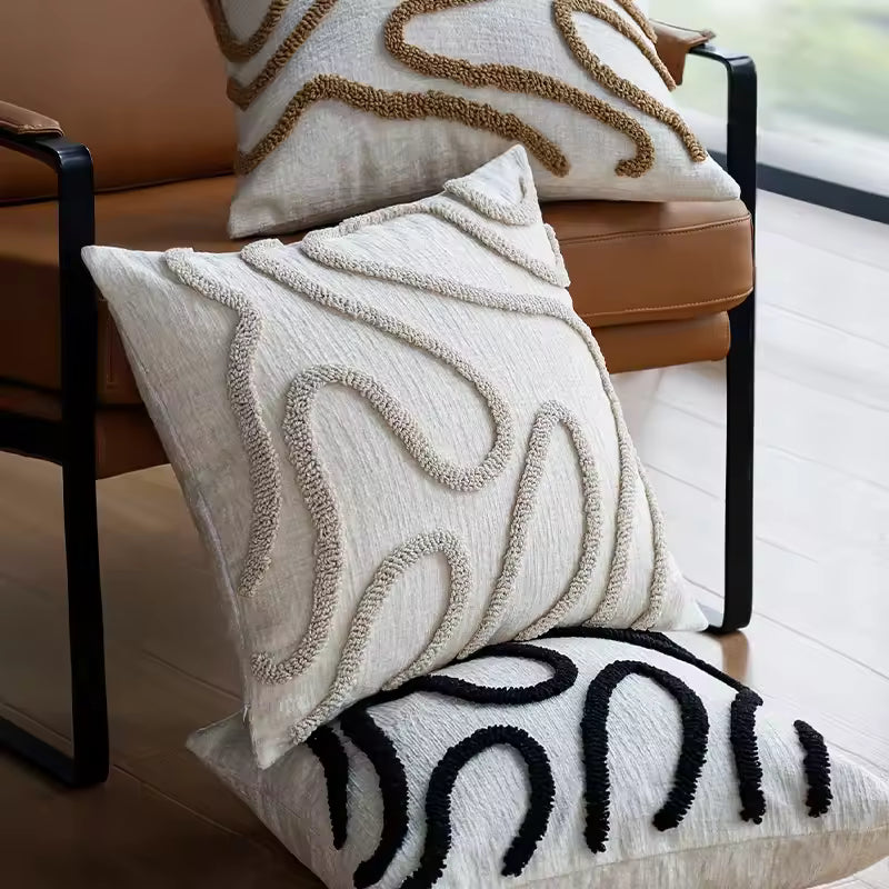 Coussin ligne abstrait