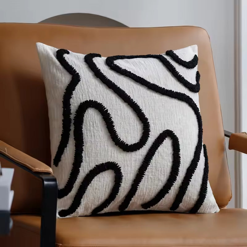 Coussin ligne abstrait