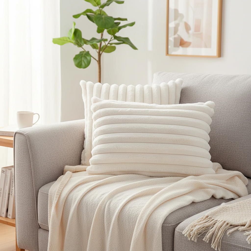 Fourre de Coussin Gaufrette – Moelleux structuré