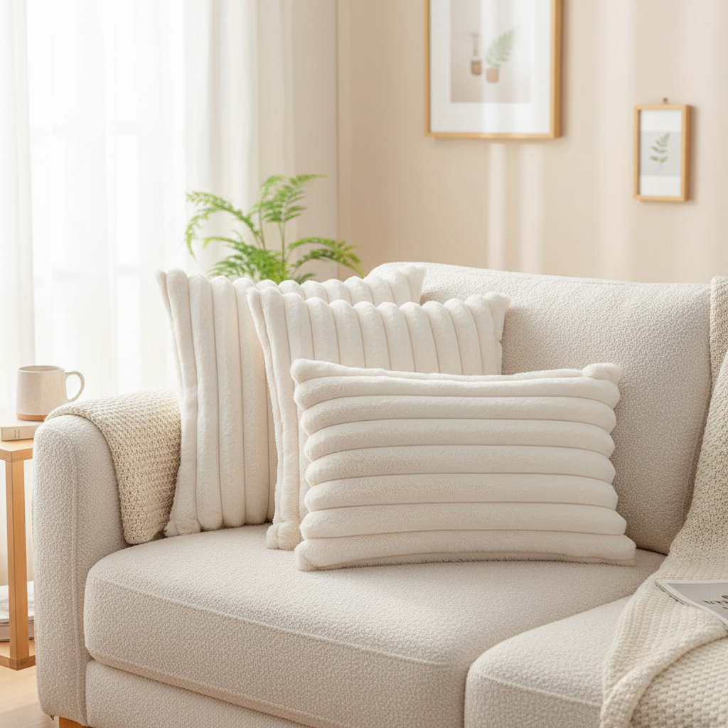 Fourre de Coussin Gaufrette – Moelleux structuré